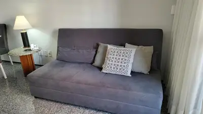 Uma área de estar em Lindo Flat Meireles 203 pertinho Beira Mar