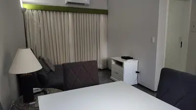 Uma cama ou camas num quarto em Lindo Flat Meireles 203 pertinho Beira Mar