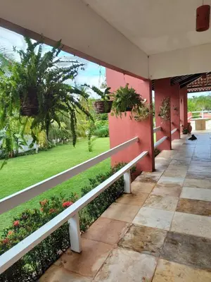 Um jardim no exterior de Casa de Praia Paraíso Paracuru Ceará