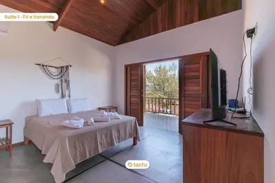 Uma cama ou camas num quarto em Apto 100m da praia no Pontal de Maceió por Tactu
