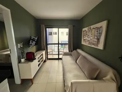 Uma área de estar em Apartamento Meireles - Beira mar