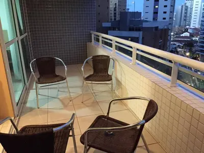 Uma varanda ou terraço em Beach Class Fortaleza by DS Imóveis