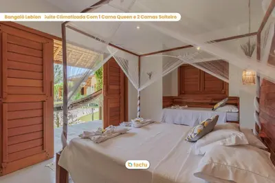 Uma cama ou camas num quarto em Oca Carioca Fortim em Condomínio c/ Serviço