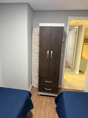 Uma cama ou camas num quarto em Ed Preamar Apt 902 Próximo à Feirinha da Beira Mar