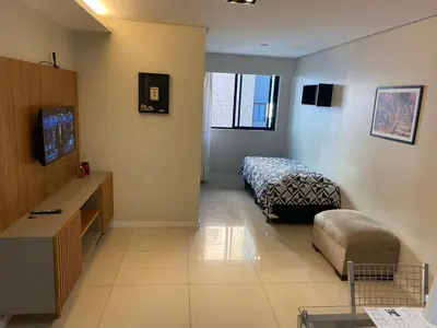 Uma televisão e/ou sistema de entretenimento em Ed Preamar Apt 902 Próximo à Feirinha da Beira Mar