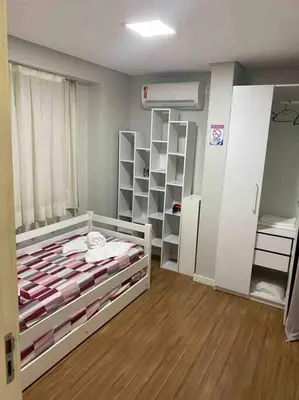 Uma cama ou camas num quarto em Ed Preamar 901 Próximo à Feirinha da Beira Mar