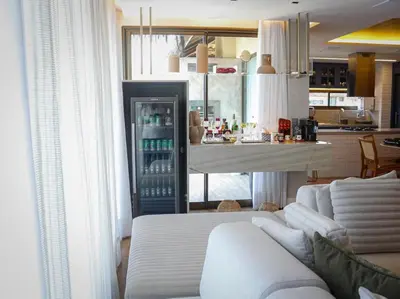 A cozinha ou kitchenette de Bangalô Cobertura 4 suítes capacidade 14 pessoas