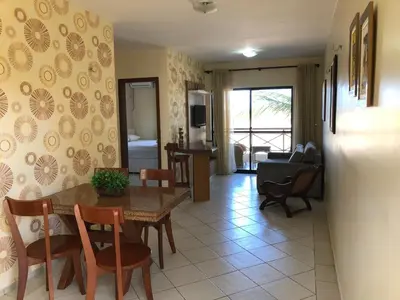 Uma área de estar em Ap Luxo 208 e 207 Prox Beach Park