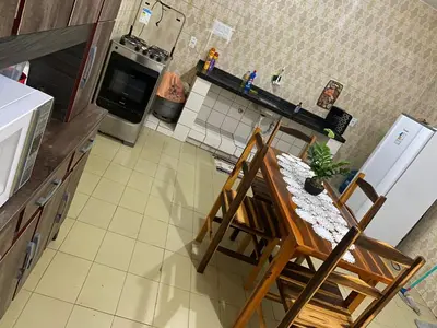 A cozinha ou kitchenette de Apto exclusivo, 200m da praia, horario flexivel 24 horas