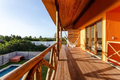 Uma varanda ou terraço em Casa Nós de Vento - Praia do Prea