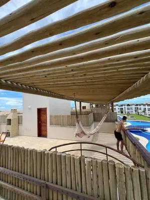 A piscina em ou perto de Flat Canoa Quebrada com Terraço