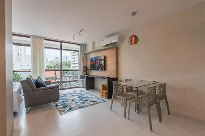 Uma área de estar em JSmart #304 - Studio em Fortaleza by Carpediem