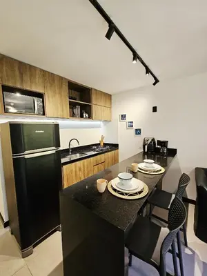 A cozinha ou kitchenette de Go Eco Paradise Ap210 Pé na Areia e Piscina no Centro do Cumbuco