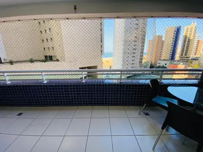 Uma varanda ou terraço em Beach Class Fortaleza 402