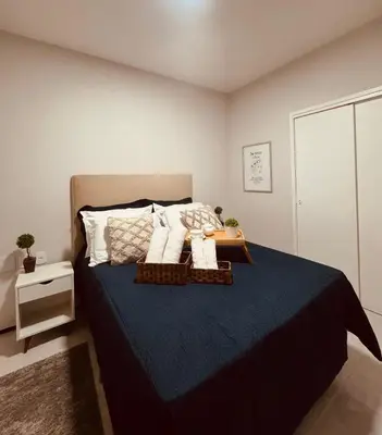 Uma cama ou camas num quarto em Studio 208 Praia de Iracema