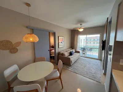 Uma área de estar em Hosts BR - Apartamentos no VG Fun Praia do Futuro Vista Mar