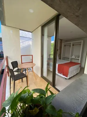 Uma cama ou camas num quarto em Loft Vila Murici