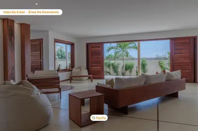 Uma área de estar em Casa KitePirosca, quartos com vista mar em Fortim