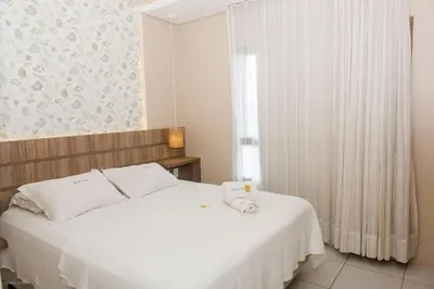 Uma cama ou camas num quarto em Praia do Cumbuco - Apartamento Completo - VG Sun