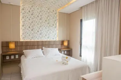 Uma cama ou camas num quarto em Praia do Cumbuco - Apartamento Completo - VG Sun