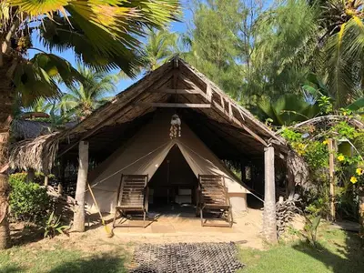Um jardim no exterior de Guajiru kite-safari