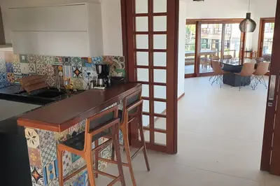 A cozinha ou kitchenette de 1st Beachfront Deluxe Apartment B102 in Dream Beach Cumbuco