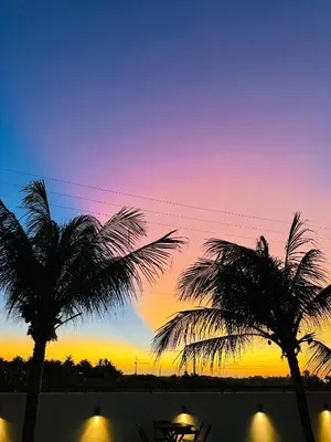O nascer ou o pôr do sol visto a partir do bed and breakfast
