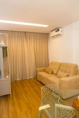 Uma área de estar em Flat Moderno e Elegante na Beira Mar de Fortaleza