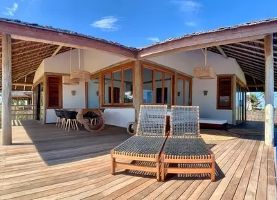 Um pátio ou outra área exterior em Casa do vento - Ilha do Guajiru