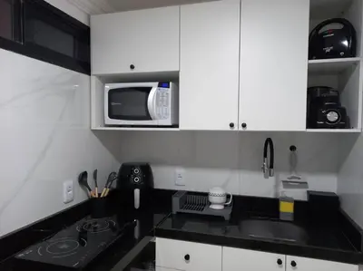 A cozinha ou kitchenette de Apto na Beira-Mar de Fortaleza