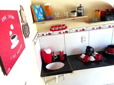 A cozinha ou kitchenette de POUSADA Kit net pacoti