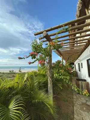 Um jardim no exterior de Beach House Brazil