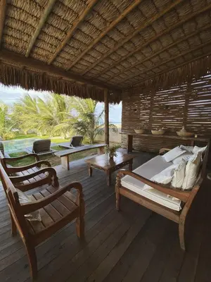 Uma área de estar em Beach House Brazil