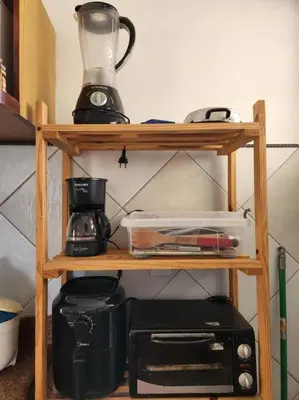 A cozinha ou kitchenette de Lindo apartamento próximo ao Beach Park