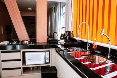 A cozinha ou kitchenette de Condomínio Seixas | A 50m da Beira-Mar no Meireles