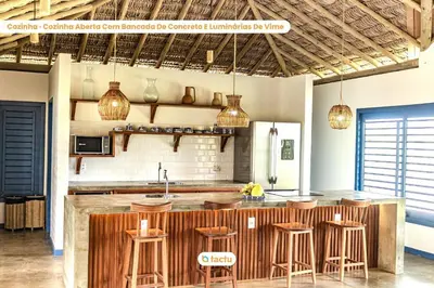 A planta de Casa Pipa com piscina no Jaguaribe Villas