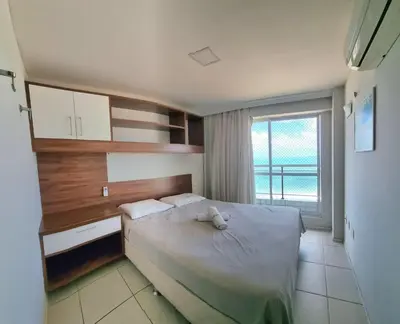 Uma cama ou camas num quarto em Terraços do Atlântico