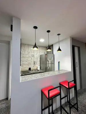 A cozinha ou kitchenette de 205 Atlântico Residence Vista Mar