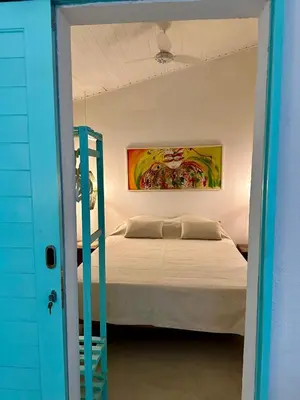 Uma cama ou camas num quarto em Vila Almar