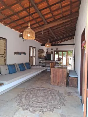 Uma cama ou camas num quarto em Casa Barrinha