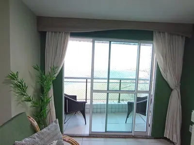 Uma área de estar em Apartamento Vista Mar na Praia de Iracema - Terraços do Atlântico