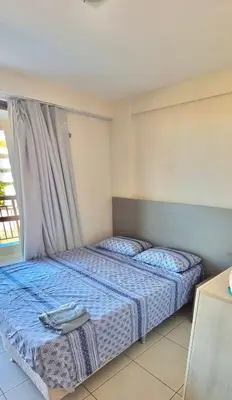 Uma cama ou camas num quarto em Mediterranée Residence Cobertura Duplex com jacuzzi