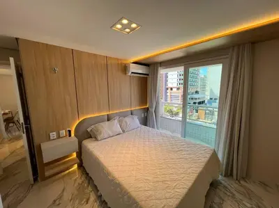 Uma cama ou camas num quarto em Vista Mar incrível com 2 Quartos Beira Mar Fortaleza