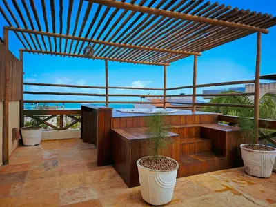 Uma varanda ou terraço em Casa Downwind