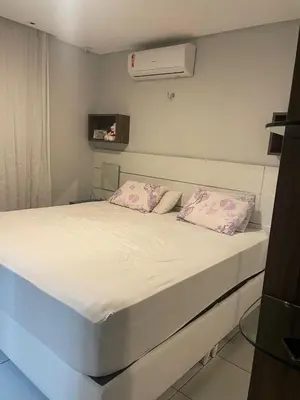 Uma cama ou camas num quarto em Casa Condomínio Eusébio Amador