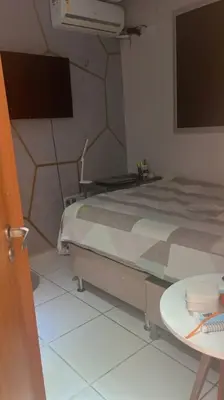 Uma cama ou camas num quarto em Lindo apartamento na Maraponga