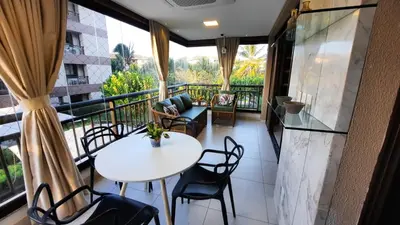 Uma varanda ou terraço em Mandara Lanai Beira da Praia