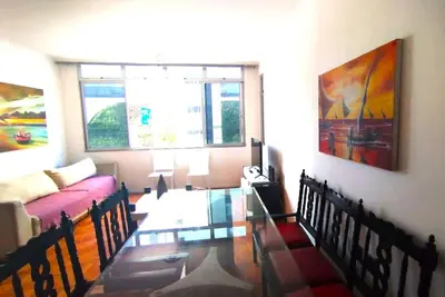 Uma área de estar em Meireles Beira Mar Gigante 3 Quartos