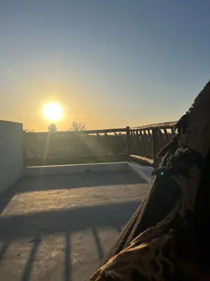 O nascer ou o pôr do sol visto a partir da casa de férias