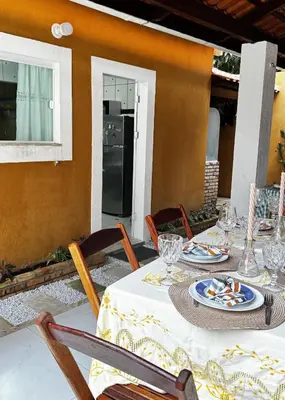 Um pátio ou outra área exterior em Chalê da Lizi